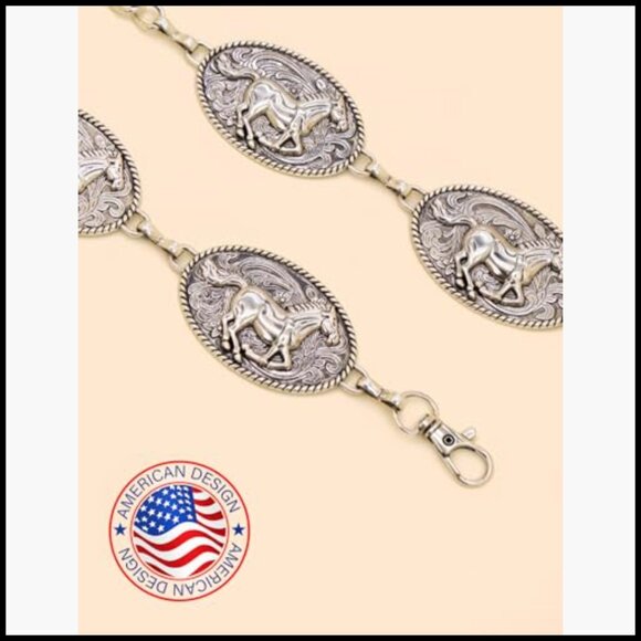 Western Chain Belt Metal Concho Belt for Women Dresses Jeans main image 3